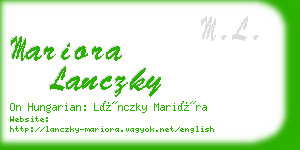 mariora lanczky business card